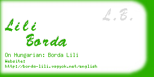 lili borda business card